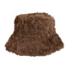 Bucket Hat Hoedje – Fluffy Imitatiebont – One Size – Bruin