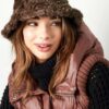 Bucket Hat Hoedje – Fluffy Imitatiebont – One Size – Bruin
