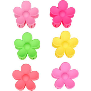 Haarspeld Haarklemmen 4cm – Bloemvorm – Roze Geel Groen – Set van 6