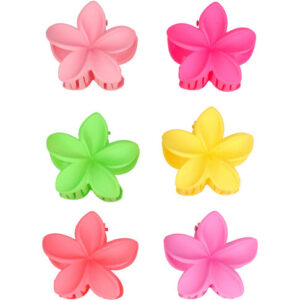Haarspeld Haarklemmen 4cm – Lelie Bloemvorm – Roze Geel Groen – Set van 6