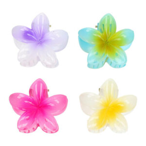 Haarspeld Haarklemmen 4cm – Lelie Bloemvorm – Blauw Roze Geel Paars Wit – Set van 4