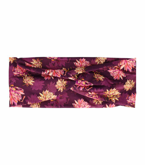 2110564092 Haarband Twist 8cm – Bloemenprint – Jersey Stof – Roze Geel Paars