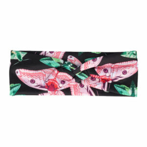 Haarband Twist 7,5cm – Vlinderprint – Jersey Stof – Groen Roze Zwart