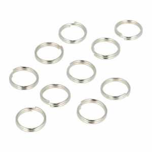 2110566396 DIY Sleutelringen 1,5 cm – metalen sleutelhangers – zilver – set van 10