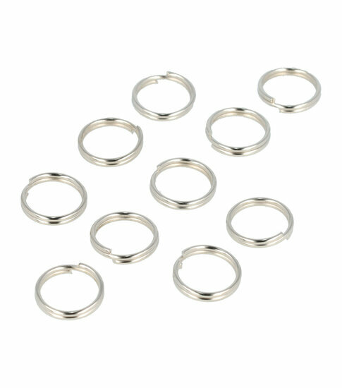 2110566396 DIY Sleutelringen 1,5 cm – metalen sleutelhangers – zilver – set van 10
