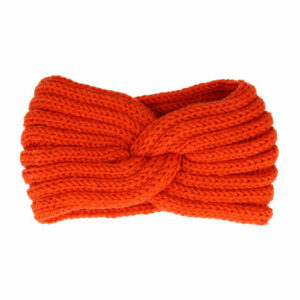 Haarband Twist 10cm – Effen Kleur – Gebreide Stof – Oranje