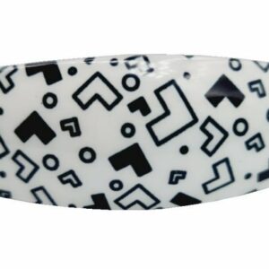 Haarspeld Patentspeld Ovaal 9cm - Driehoek Print - Zwart/Wit