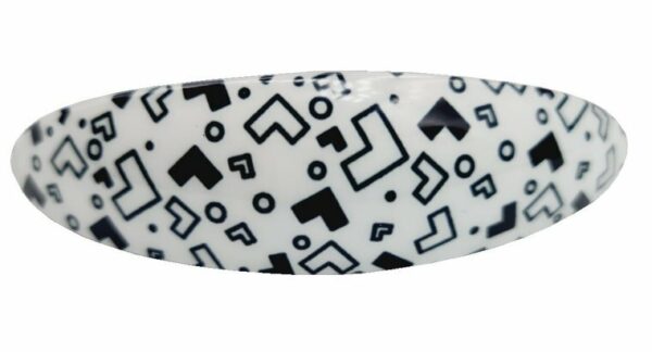 2110566699 Haarspeld Patentspeld Ovaal 9cm - Driehoek Print - Zwart/Wit