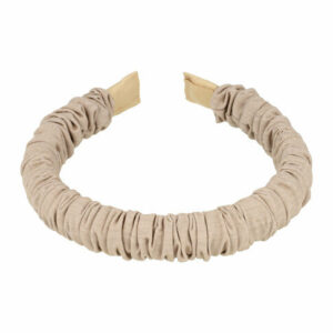 Haarband Diadeem 2cm – Dikke Gerimpelde Stof – Grijs Taupe