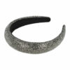 2110569441 Haarband Diadeem 3,5cm – Dik Gevuld – Glitter Stof – Grijs