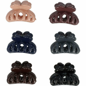 Haarspeld Haarklemmen 2,5cm – Naturel – Zwart Bruin Blauw Grijs Roze – Set van 6