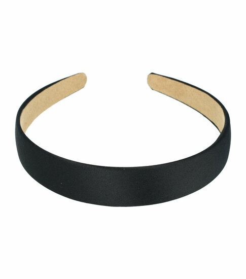 2110569615 Haarband Diadeem 2,5cm – Gladde Satijnen Stof – Zwart