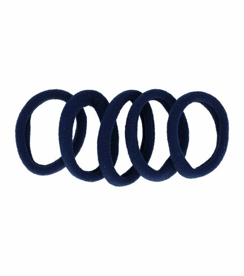 2110569621 Haarelastieken basic - Endless klein 4cm - Blauw - Set van 5