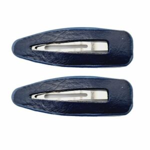 2110569750 Haarspeld Klikklak 7 cm - Lederlook - Blauw - Set van 2