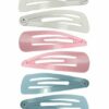 2110569771 Haarspeld Klikklak 5 cm - Basic Pastel - Wit Roze Blauw - Set van 6