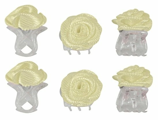 Haarspeld Haarklemmen 1cm – Roosjes – Lichtgeel – Set van 6