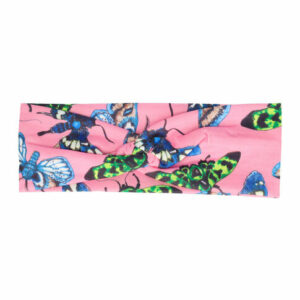 Haarband Twist 7,5cm – Vlinderprint – Jersey Stof – Blauw Groen Roze