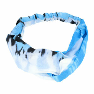 Haarband Twist 5cm – Tie-Dye Print – Gladde Stof – Wit Blauw