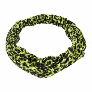 Haarband Twist 5cm – Panterprint – Plissé Stof – Groen