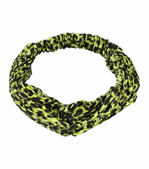 2110571880 Haarband Twist 5cm – Panterprint – Plissé Stof – Groen