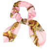 2110579716 Haarelastiek Scrunchie – Strik Kettingprint – Gladde Stof – Roze