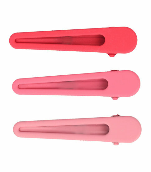 2110579950 Haarspeld Duckklemmen 6cm – Open Vorm – Metaal – Fuchsia Roze – Set van 3