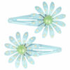 2110579986 Haarspeld Klikklak 7 cm - Bloem Metaal - Blauw - Set van 2