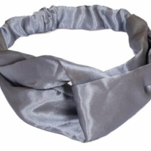 Haarband Twist 5cm – Effen Kleur – Gladde Stof – Grijs