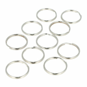2110579995 DIY Sleutelringen 2,5 cm – metalen sleutelhangers – zilver – set van 10