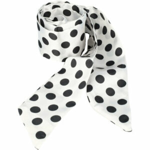 Haarband haarsjaaltje - Stippen patroon 180cm - Zwart wit