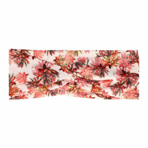 Haarband Twist 8cm – Bloemenprint – Jersey Stof – Wit Geel Roze