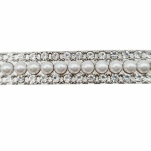 Haarspeld Duckklem 6cm – Recht – Parel & Strass Steentjes – Zilver