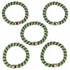 2110581876 Haarelastieken basic - Hair Tie streep patroon - Groen creme – Set van 6