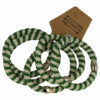 2110581879 Haarelastieken basic - Hair Tie streep patroon - Groen creme – Set van 6