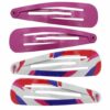 2110581888 Haarspeld Klikklak 5 cm - Retro Patroon - Roze - Set van 4