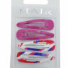 2110581891 Haarspeld Klikklak 5 cm - Retro Patroon - Roze - Set van 4
