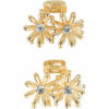 2110581930 Haarspeld Haarklemmen 2,5cm – Bloemenvorm met Steentjes – Metaal – Goud – Set van 2