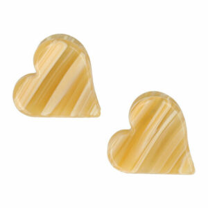 Haarspeld Haarklemmen 2,5cm – Hartje – Marmer Print – Creme Geel – Set van 2