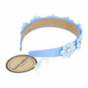2110583724 Haarband Diadeem 4cm – Bloemvorm met Facetstenen – Gladde Stof – Blauw