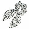 2110583754 Haarelastiek Scrunchie – Grafische Print – 14cm Linten – Gladde Stof – Zwart Wit