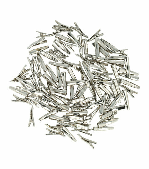 2110583757 DIY haarspeld gebogen 3 cm – metalen alligatorspeldjes – zilver – set van 100
