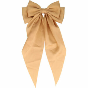 Haarspeld Patentspeld Strik 13cm – Lange Linten 32cm – Handmade – Beige
