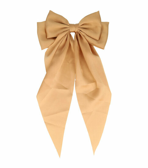 2110583778 Haarspeld Patentspeld Strik 13cm – Lange Linten 32cm – Handmade – Beige