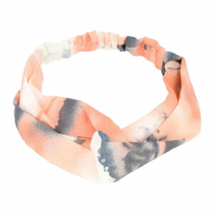 Haarband Twist 5cm – Tie-Dye Print – Gladde Stof – Grijs Roze