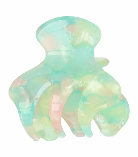 2110583841 Haarspeld Haarklem 4cm – Marmer Print – Roze Groen