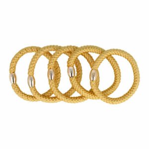 Haarelastieken basic - Hair Tie - Beige - Set van 5