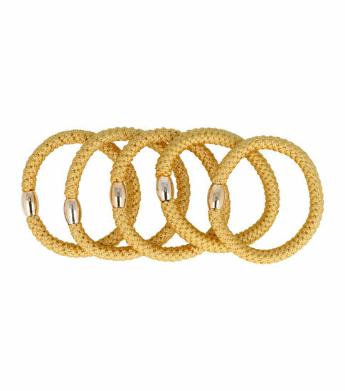 2110583904 Haarelastieken basic - Hair Tie - Beige - Set van 5