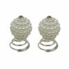 Haarspeld curlies - Bol pareltjes strass steen 1cm - Wit zilver - Set van 2