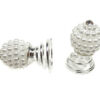 Haarspeld curlies - Bol pareltjes strass steen 1cm - Wit zilver - Set van 2