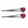 2110585707 Haarspeld schuifspeldjes - Hart glitter 7cm - Roze - Set van 2